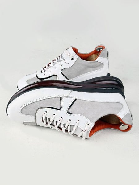 WHITE GREY ALFA HAKİKİ DERİ TARZ GÜNLÜK AYAKKABI BEYAZ - 44
