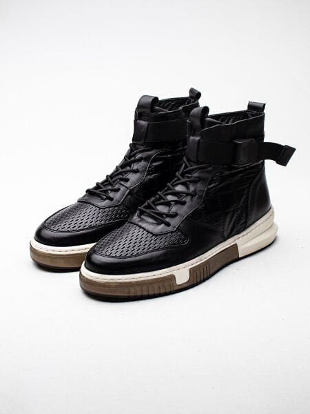 BLACK Q-STYLE HAKİKİ DERİ BOT SİYAH - 41