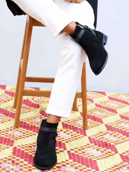 BLACK SUEDE FLOYD HAKİKİ DERİ BOT SİYAH SÜET - 45