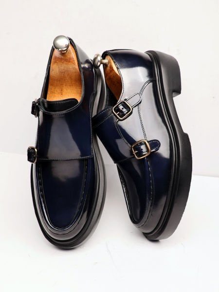 NAVY BLUE KRASS HAKİKİ DERİ ERKEK AYAKKABI LACİVERT AÇMA - 44