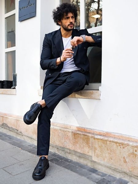 BLACK BLACK  OXFORD HAKİKİ DERİ GÜNLÜK KLASİK AYAKKABI SİYAH SİYAH - 42