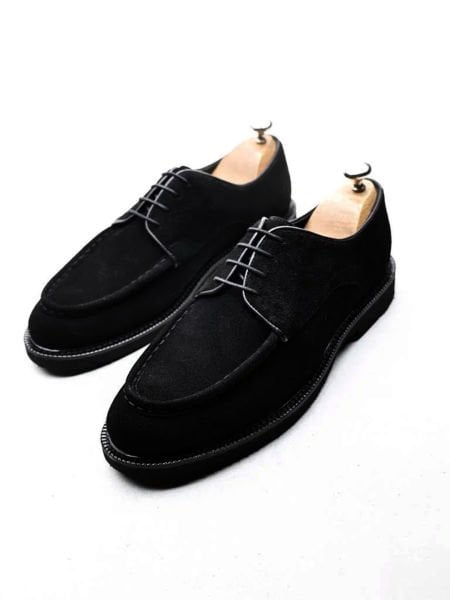 BLACK SUEDE MİLAN HAKİKİ DERİ ERKEK RAHAT AYAKKABI SİYAH SÜET - 38
