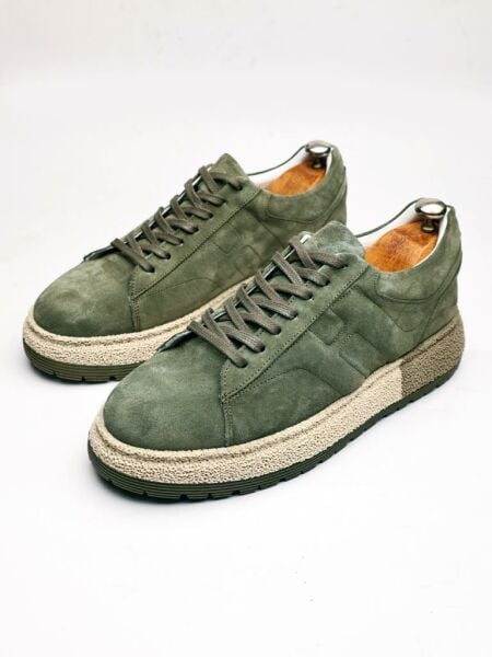 GREEN SUEDE CALİ HAKİKİ DERİ ERKEK GÜNLÜK AYAKKABI YEŞİL SÜET - 45
