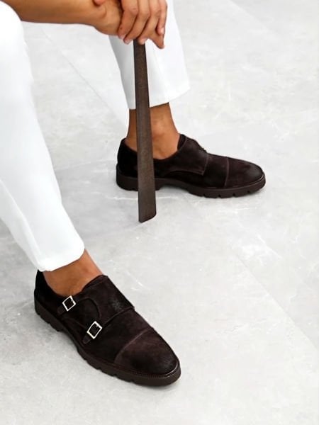 COFFEE SUEDE LAZZA  ERKEK DERİ GÜNLÜK AYAKKABI KAHVE SÜET - 43