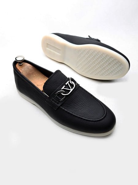 BLACK SPARK HAKİKİ DERİ RAHAT TARZ ERKEK CASUAL AYAKKABI SİYAH - 42