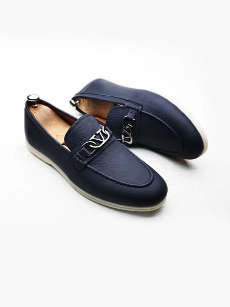 NAVY BLUE  SPARK ERKEK DERİ RAHAT AYAKKABI LACİVERT - 43