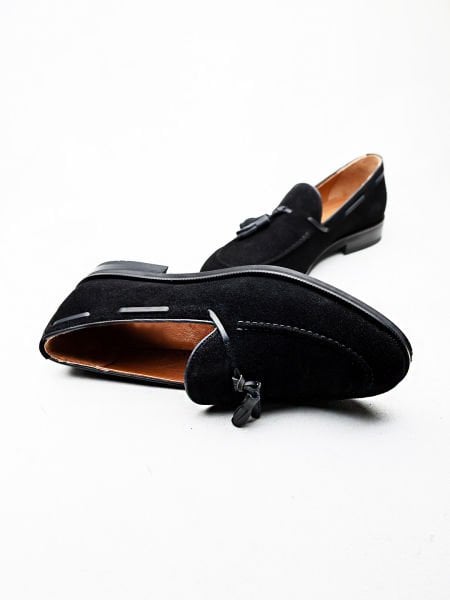 BLACK SUEDE MORRIS RAHAT GÜNLÜK TARZ AYAKKABI SİYAH SÜET - 44