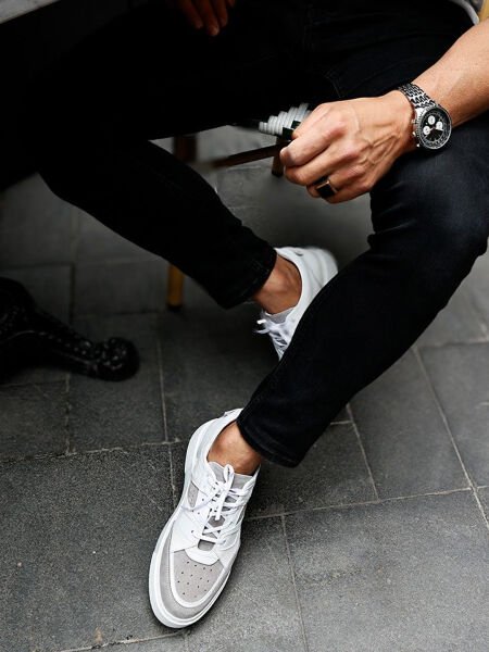 WHITE GREY LENNY DERİ GÜNLÜK SNEAKERS BEYAZ GRİ - 45