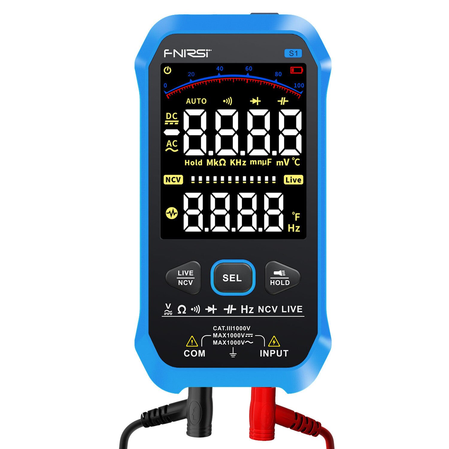 FNIRSI S1 Dijital Multimetre Otomatik Ölçüm 9999 TRMS Sayımı