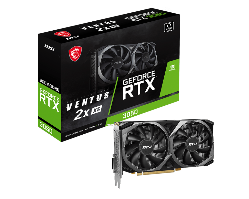 Msı Vga Geforce Rtx 3050 Ventus 2X 6G Oc Rtx3050 6Gb Gddr6 96B Dx12 Pcıe 4.0 X8 (1Xdp 2Xhdmı)