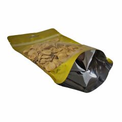 Gold Şeffaf Metalize Kilitli Doypack 13x22+4 Cm 250 Gr