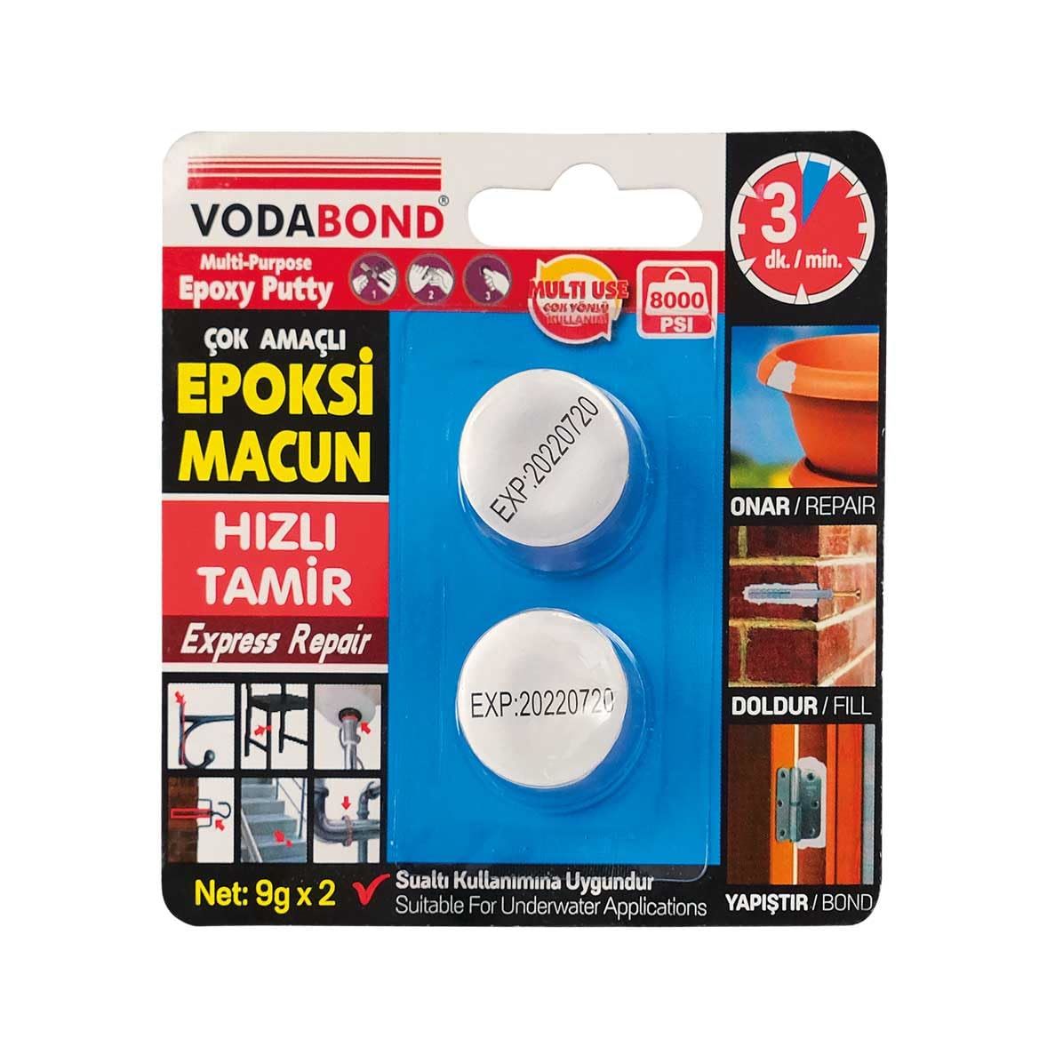 VODABOND EPOKSİ TAMİR MACUNU 9 GR BEYAZ