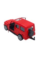 Oyuncak Metal Kırmızı Jeepli Çek Bırak Özellikli Oyuncak Karavan 32cm.