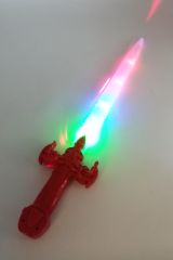 Sesli Işıklı ve Lazerli Gerçekçi Oyuncak Samuray Kılıcı 56 cm Boyunda Kırmızı