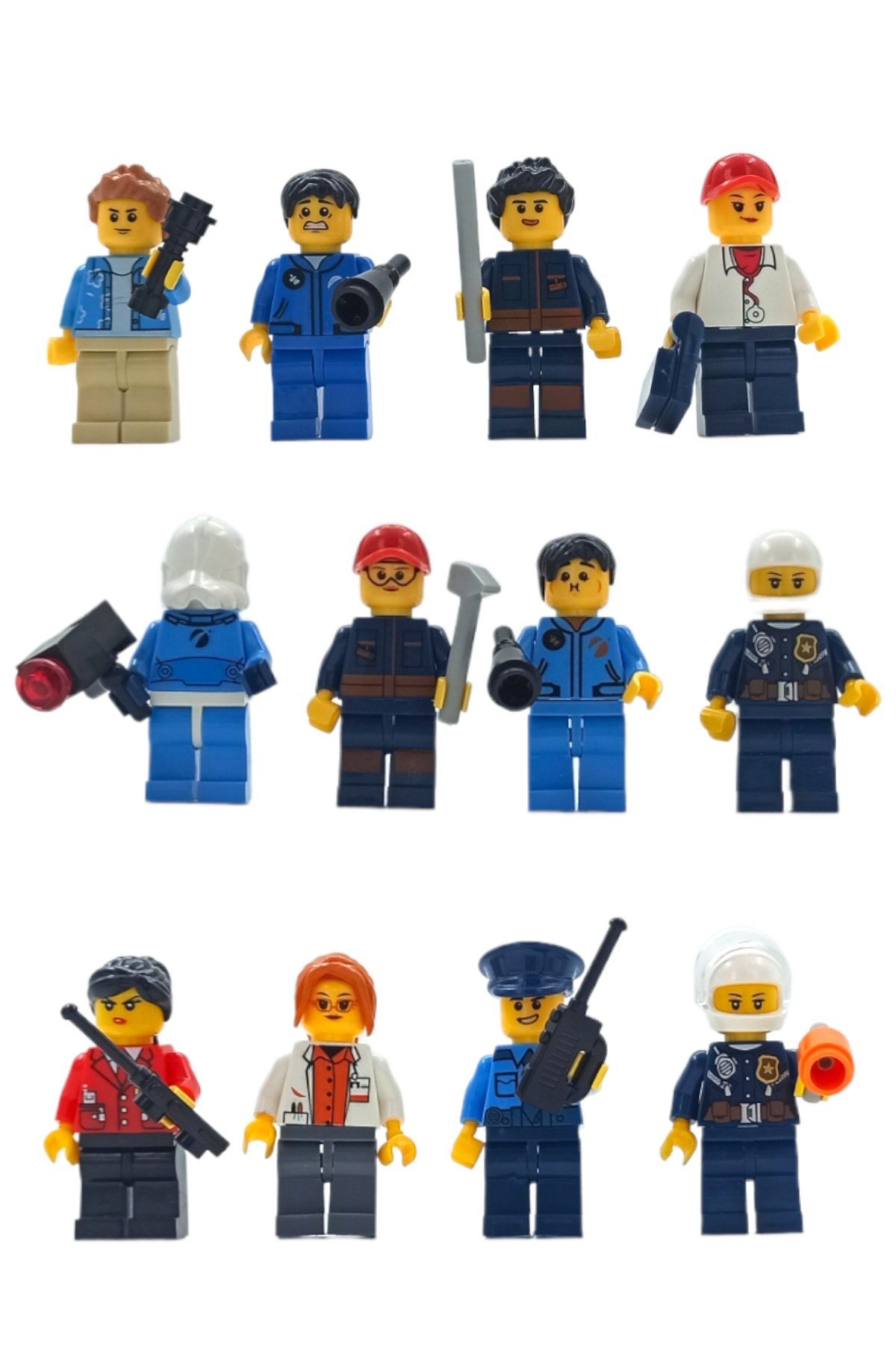Görev Başlasın: Legolara Uyumlu Şehrinin Kahramanları 12li Figür Seti 5cm.