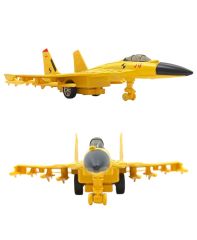 Oyuncak Savaş Uçağı Sesli Işıklı Metal Savaş Uçağı Sarı 23cm.