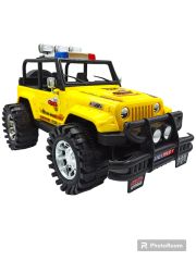 Oyuncak Arazi Aracı Büyük Boy İçi Dolu Tekerlekleri Mekanizmalı Sürtmeli Jeep İthal 50x27cm. Sarı