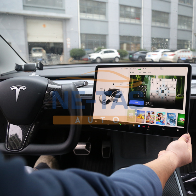 Tesla Model Y & 3 Ana Ekran Döndürücü Ayak – 360° Braket, Alüminyum Gövde