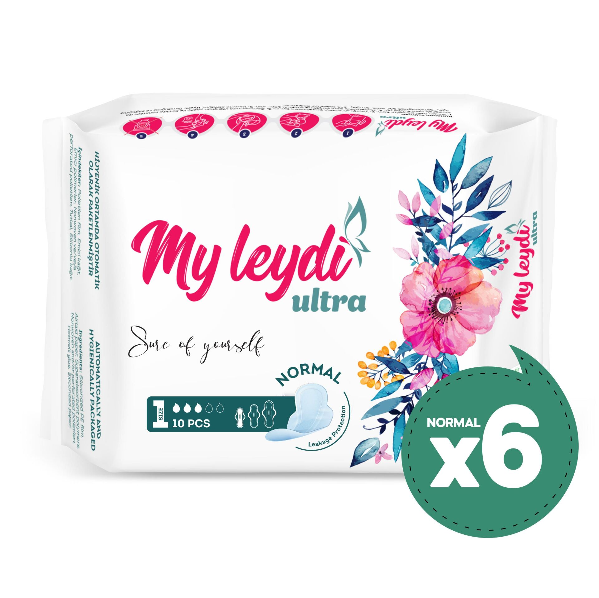 MYLEYDİ ULTRA HİJYENİK PED NORMAL 60 ADET (6 PAKET )