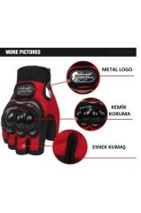 PRO BIKER DARBELİ YARIM PARMAK BEDENLİ XL - KIRMIZI
