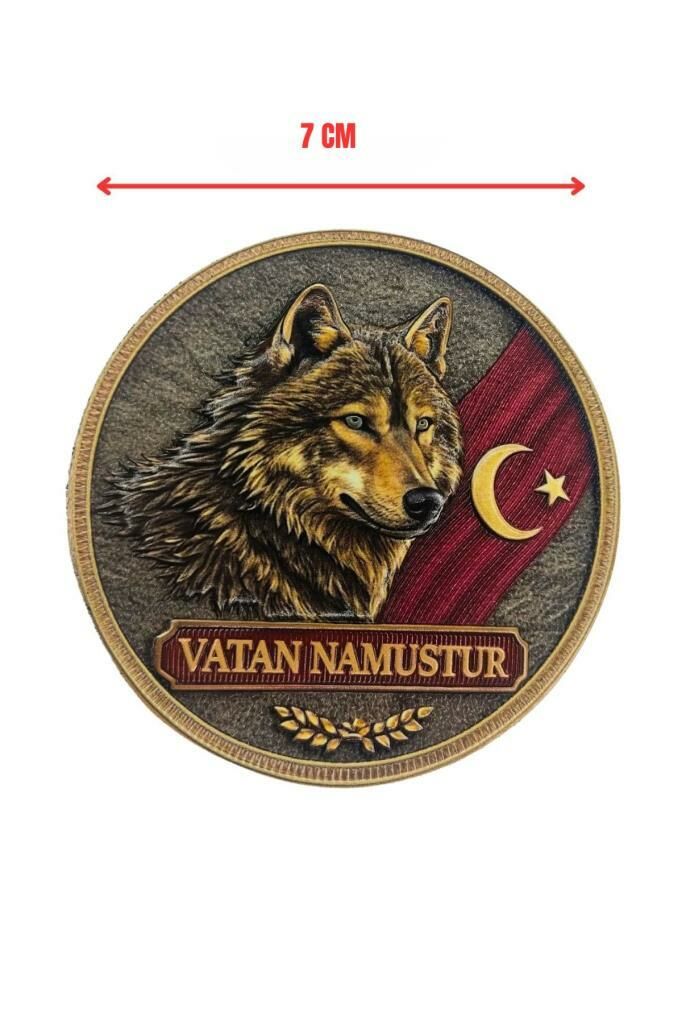 Vatan Namustur” Kurt Armalı Plastik Patch 7 cm