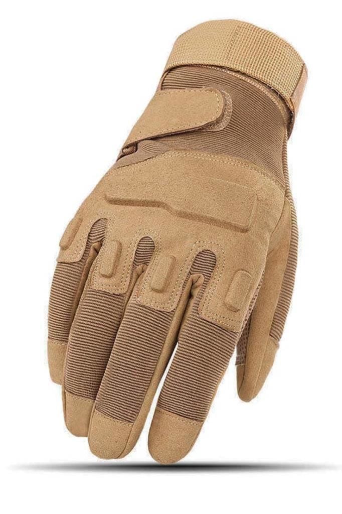 Taktik Tam Parmak Dokunmatik Eldiven-Motosiklet-Bisiklet-Spor-Outdoor-Eldiven BEJ - XL