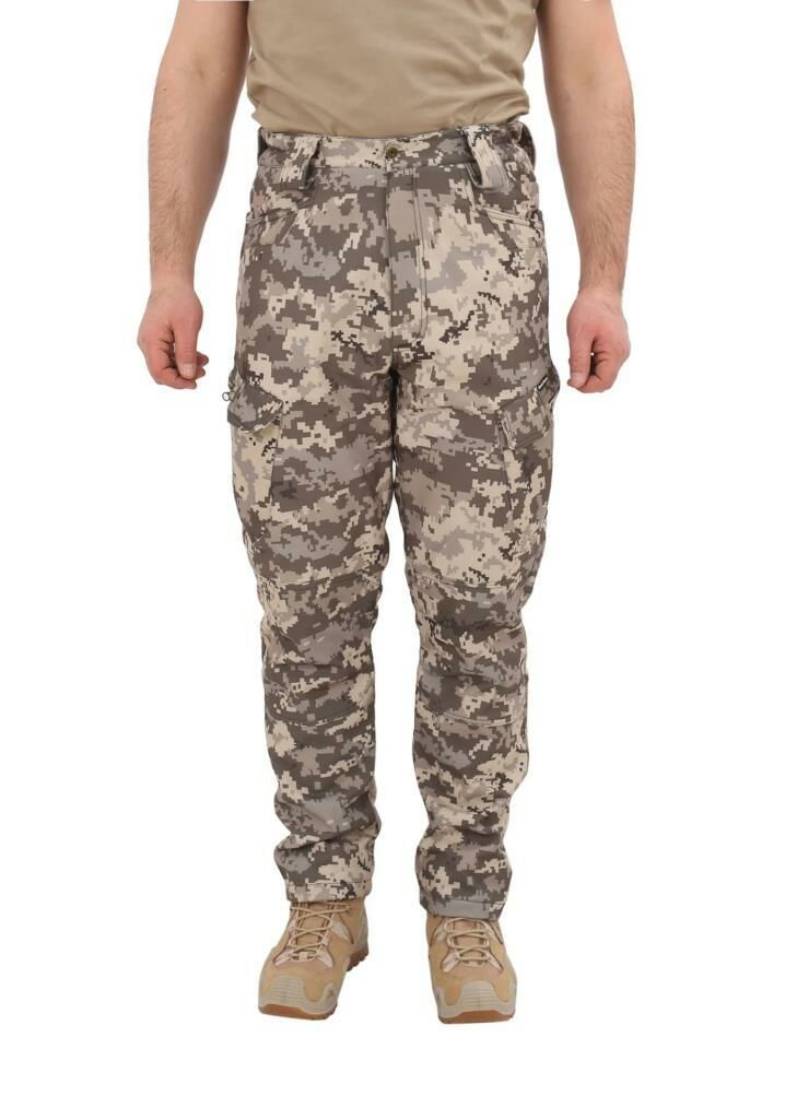 Single Sword Outdoor Softshell Su&Rüzgar Geçirmez Taktik Erkek Pantolon (İçi Polarlı) PİKSEL - XL