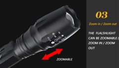 Single Sword Şarjlı Zoom'lu El Feneri - Ultra Parlak 3000 Lümen