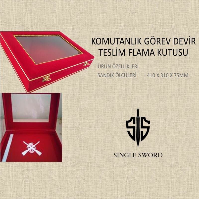 Single Sword Komutanlık Görev Devir Teslim Flama Kutusu