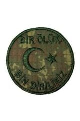 Nakış Patch Bir Ölür Bin Diriliriz KIRMIZI-BEYAZ