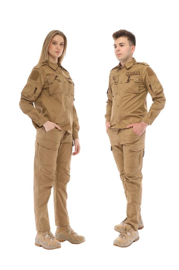 Single Sword Outdoor Unisex Kışlık Gömlek&Pantolon Alt Üst Takım 4XL - BEJ