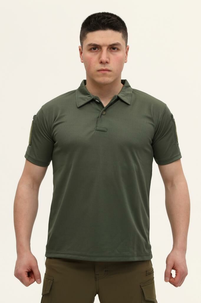 Single Sword Regular Fit Polo Yaka Kısa Kollu Erkek Tişört HAKİ - XL