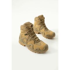 SS611 Su Geçirmez Bağcıklı Taktik Outdoor Unisex Kışlık Askeri Uzun Bej Çöl Botu BEJ - 45