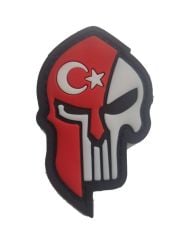 Single Sword Kuru Kafa Plastik Patch - Peç KIRMIZI