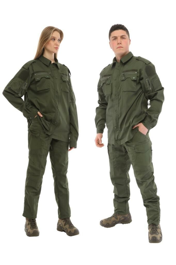 Single Sword Outdoor Unisex Kışlık Gömlek&Pantolon Alt Üst Takım 4XL - HAKİ