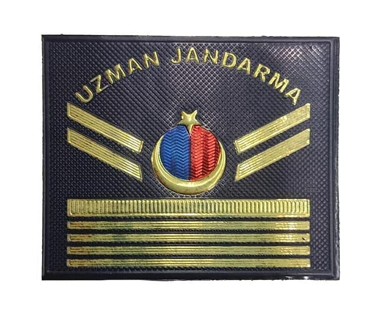 Single Sword Uzman Jandarma Yazılı Asayiş Plastik Rütbe UZM.ÇVŞ.7