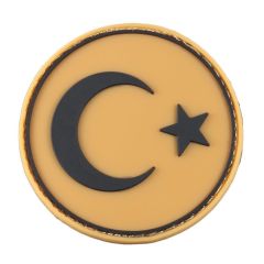Single Sword Yuvarlak BAYRAK Plastik Patch - Peç SİYAH
