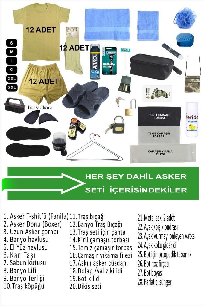 Single Sword 62 Parça Acemi Bedelli Asker Seti 12 Li Set