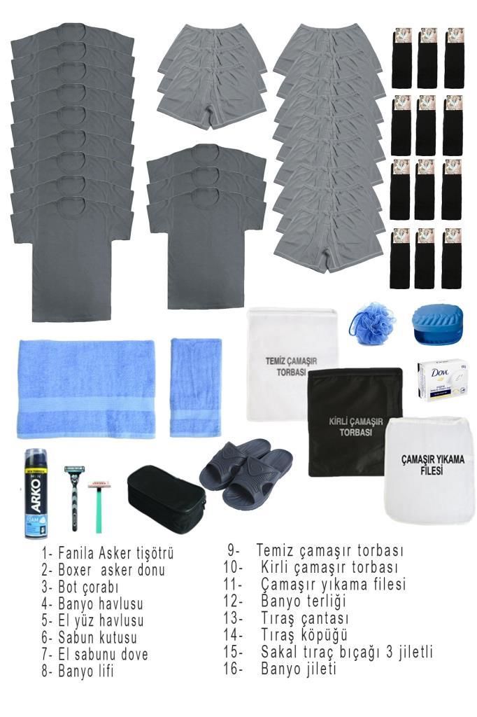 Single Sword 49 Parça Ekonomik Temel Acemi Bedelli Havacı Asker Seti 12 Li