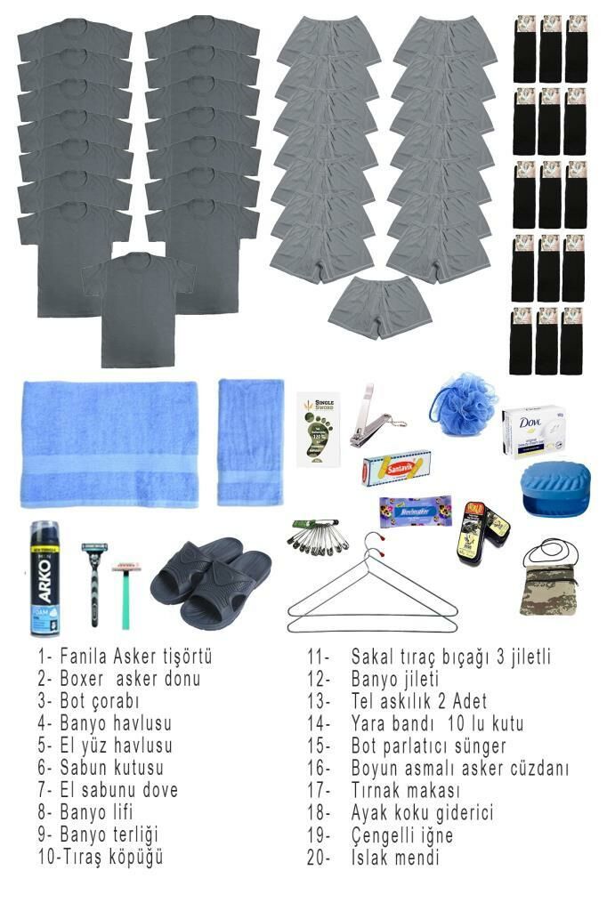 Single Sword 62 Parça Temel Acemi Bedelli Havacı Asker Seti 15 Li