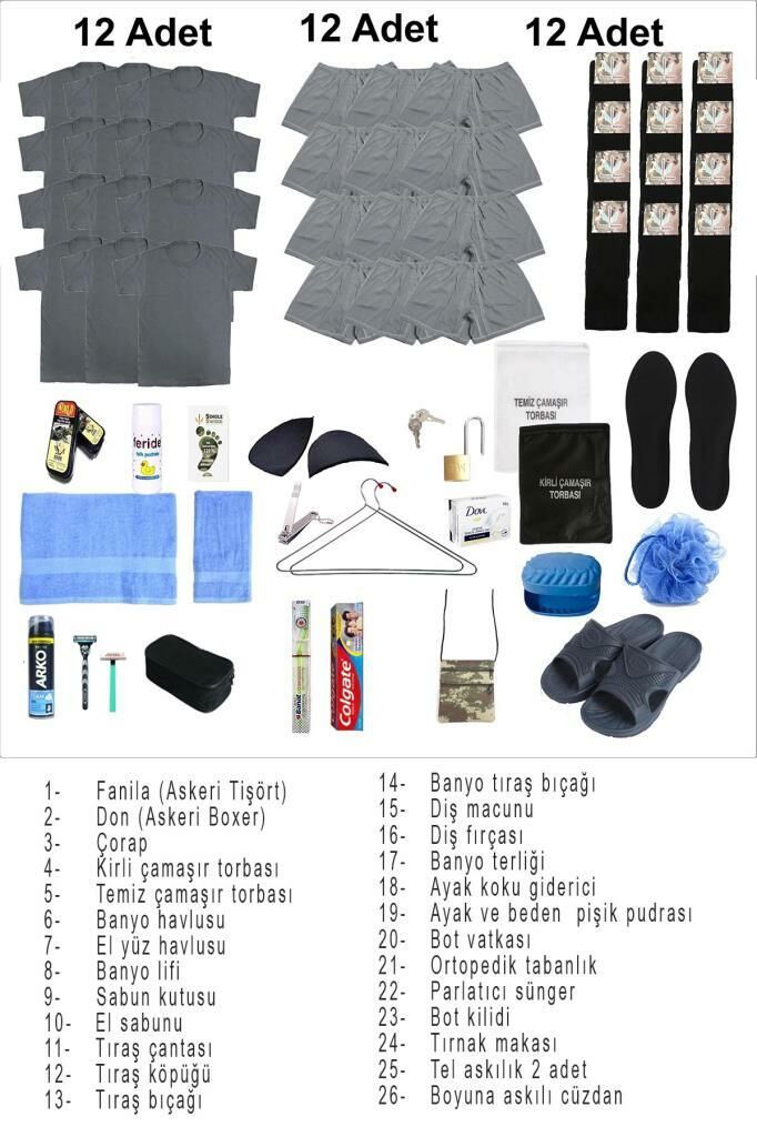 Single Sword 59 Parça Temel Acemi Bedelli Havacı Asker Seti 12 Li