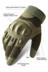 Single Sword Eklem Koruyucu Tam Parmak Motorcu Ve Bisiklet Eldiveni HAKİ - XL