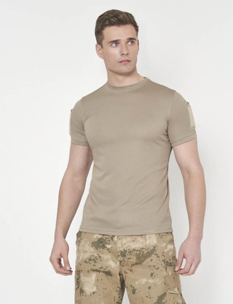 Single Sword SS Yakasıız Kısa Kol Tişört – LACOS Kumaş BEJ - 2XL