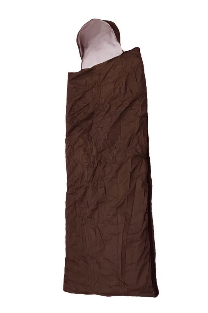 Single Sword Su Geçirmez Kamp&Çadır&Askeri Yazlık&Kışlık Çift Fermuarlı Uyku Tulumu +Taşıma Çantalı, 220x80 cm KAHVERENGİ