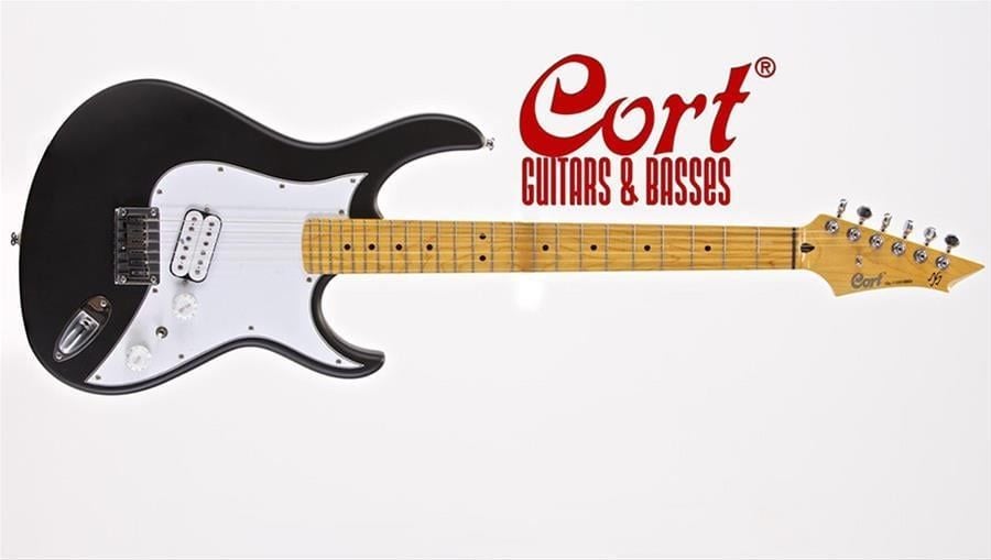 CORT GARAGE1 BKS ELEKTRO GİTAR, SİYAH SATİN, ÇANTALI