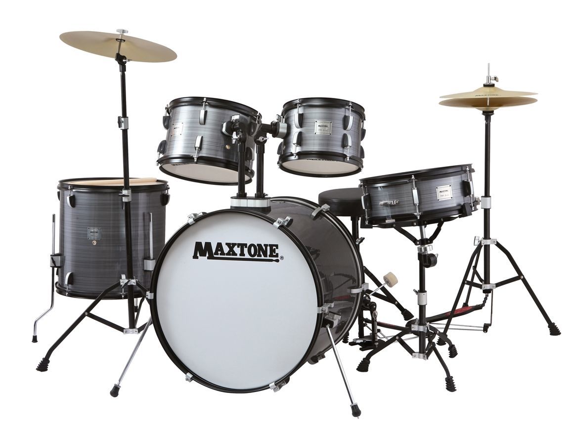 MAXTONE DAVUL SET 5 PCS SİYAH + ZİL + TABURE