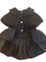 Bi Dolap Ponçik Parti Elbise Yumuşak Simli Kumaş Pul Kurdelalı Siyah Şık Kedi Köpek Kıyafeti & Elbisesi