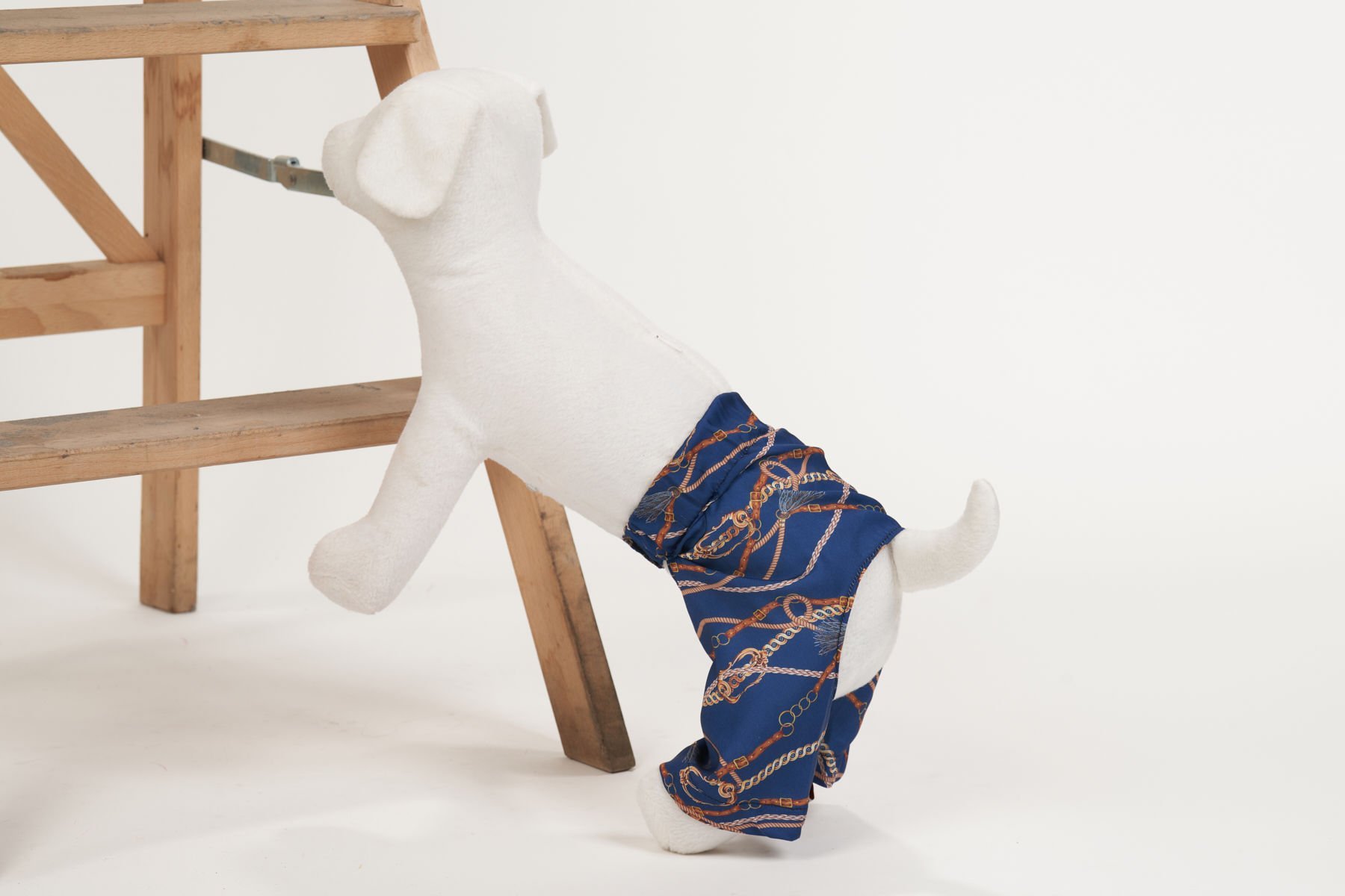Bi Dolap Ponçik Şort Mayo Lacivert Yumuşak Dokulu Kumaş Kedi Köpek Kıyafeti & Mayosu