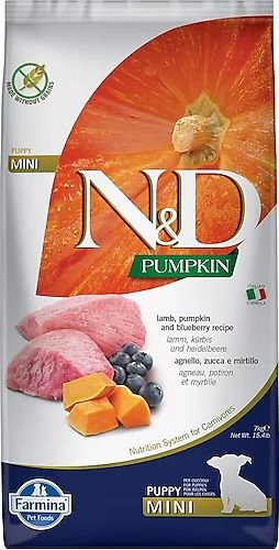 N&D Pumpkin Kuzu Etli Balkabaklı ve Yaban Mersinli 7 kg Küçük Irk Yetişkin Köpek Maması