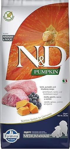 N&D Pumpkin Kuzu Etli Balkabaklı ve Yaban Mersinli 12 kg Orta ve Büyük Irk Yetişkin Köpek Maması
